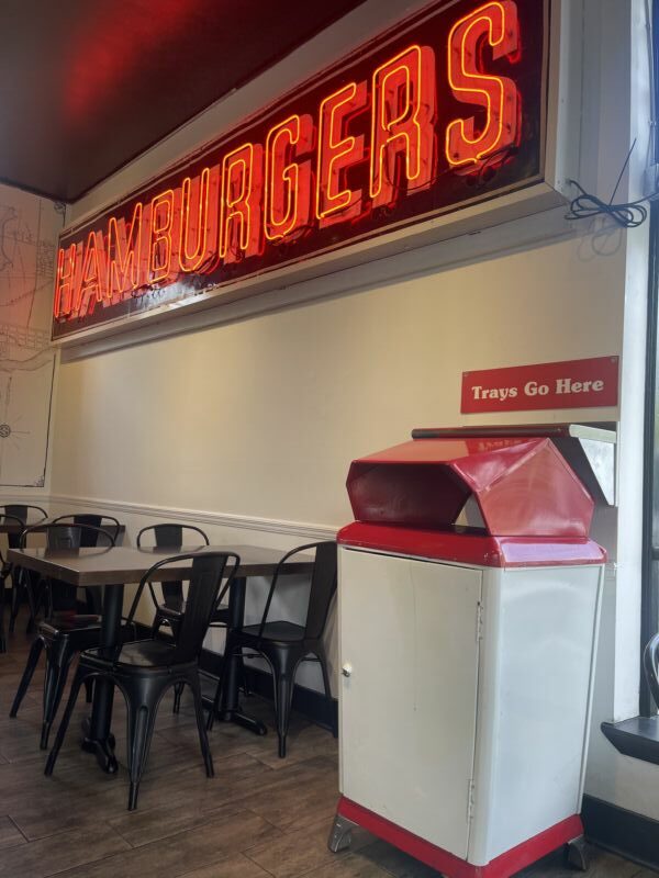 1940s Hamburgers sign & 1964 Lawson Trash Can formerly from my Burger Museum
