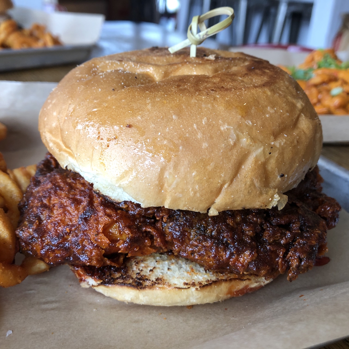Crispy Hot Chicken (Party Heat Level) from Swine and Sons in Orlando, Florida