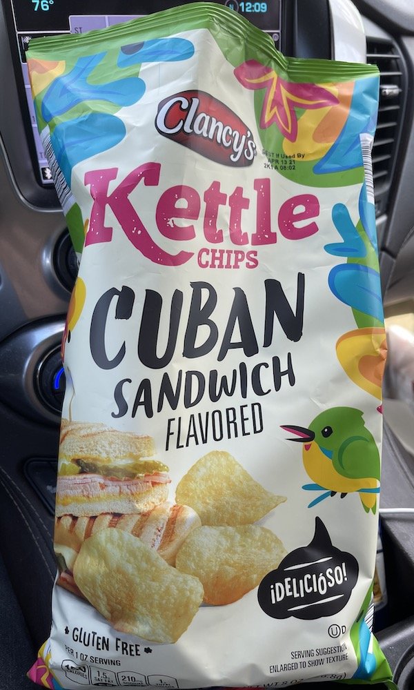 Clancy's Cuban Sandwich Potato Chips bag