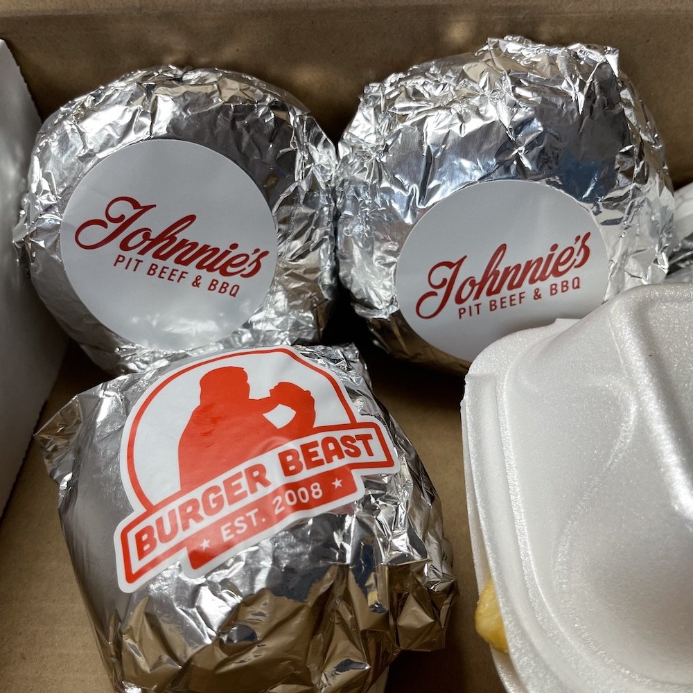 Wrapped Johnnie's & Burger Beast Burgers
