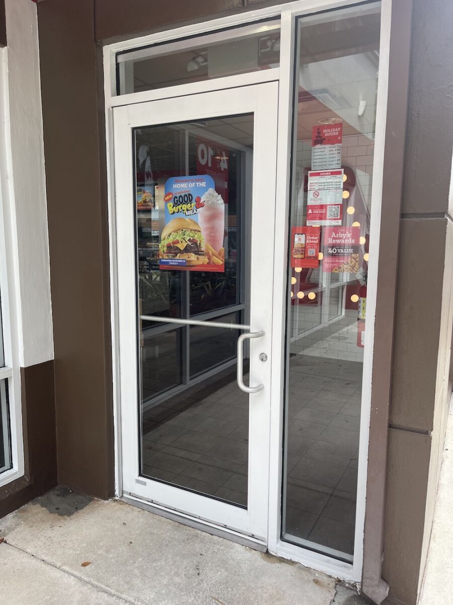 Door Ad for Arby's Good Burger 2 Meal