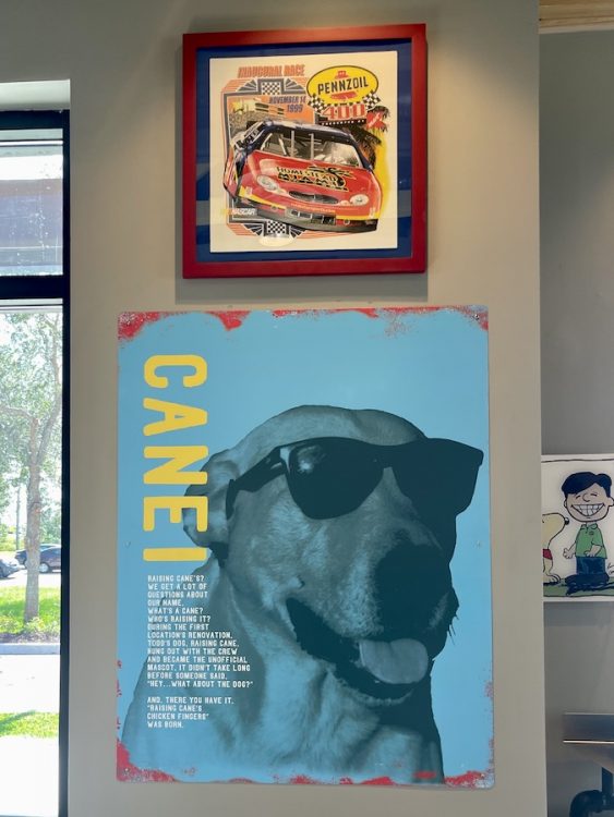 Cane Poster from Raising Cane's in Homestead, Florida