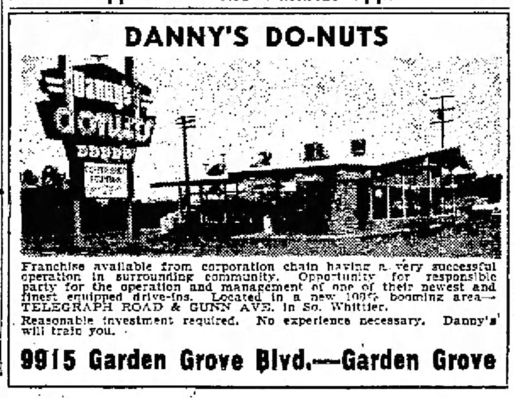 Danny's Do-Nuts Ad in the Independent Press Telegram 09-11-55