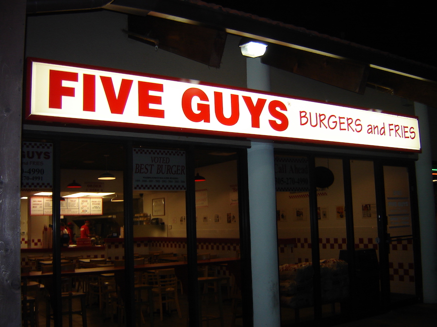Five Guys & Fries Sign from Miami, Florida