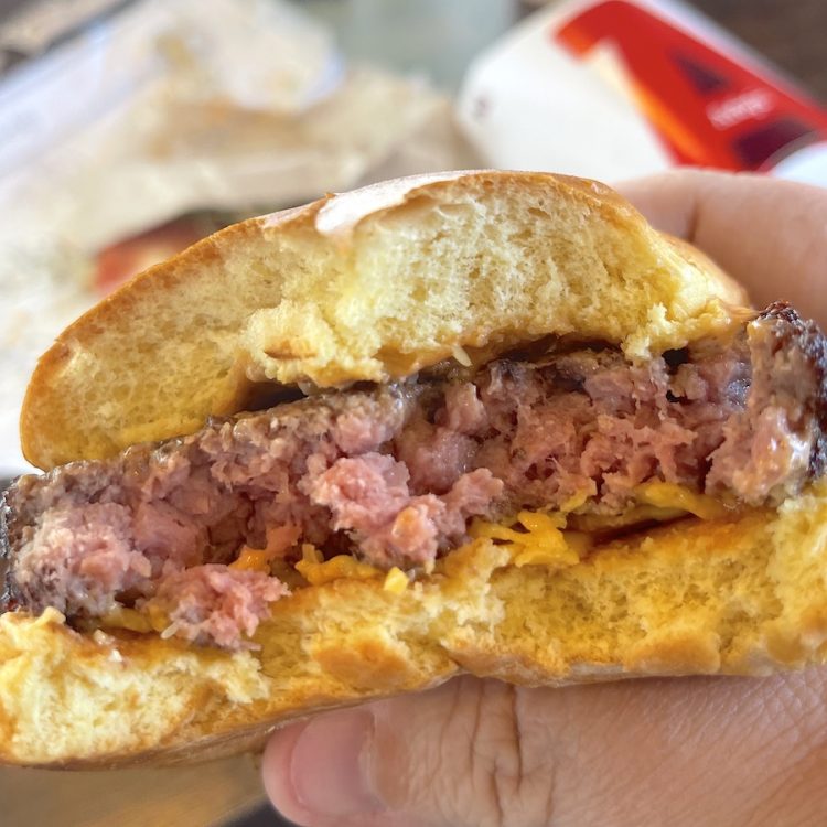 Arby's Deluxe Wagyu Steakhouse Burger cooked Medium Well
