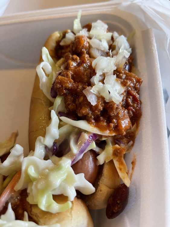 Coney Dog with Slaw To-Go from Brester's Coney Island in Ocala, Florida