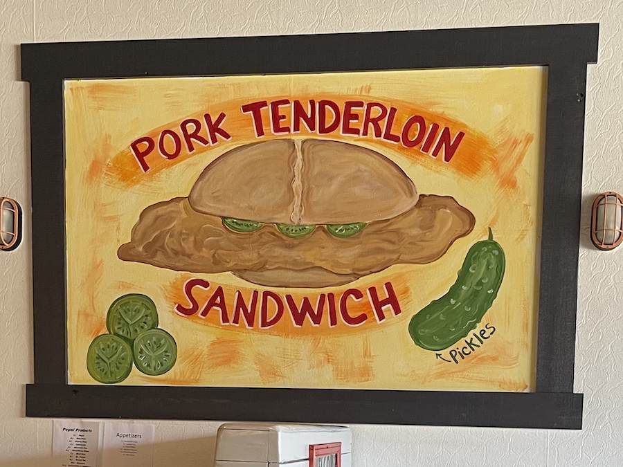 Pork Tenderloin Sandwich Sign from Brester's Coney Island in Ocala, Florida