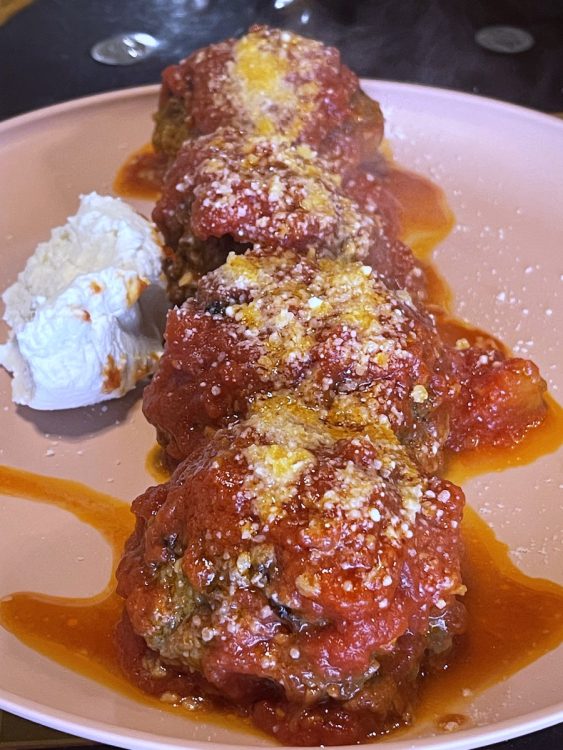 Meatballs from Nic's New York Pizza in North Miami, Florida