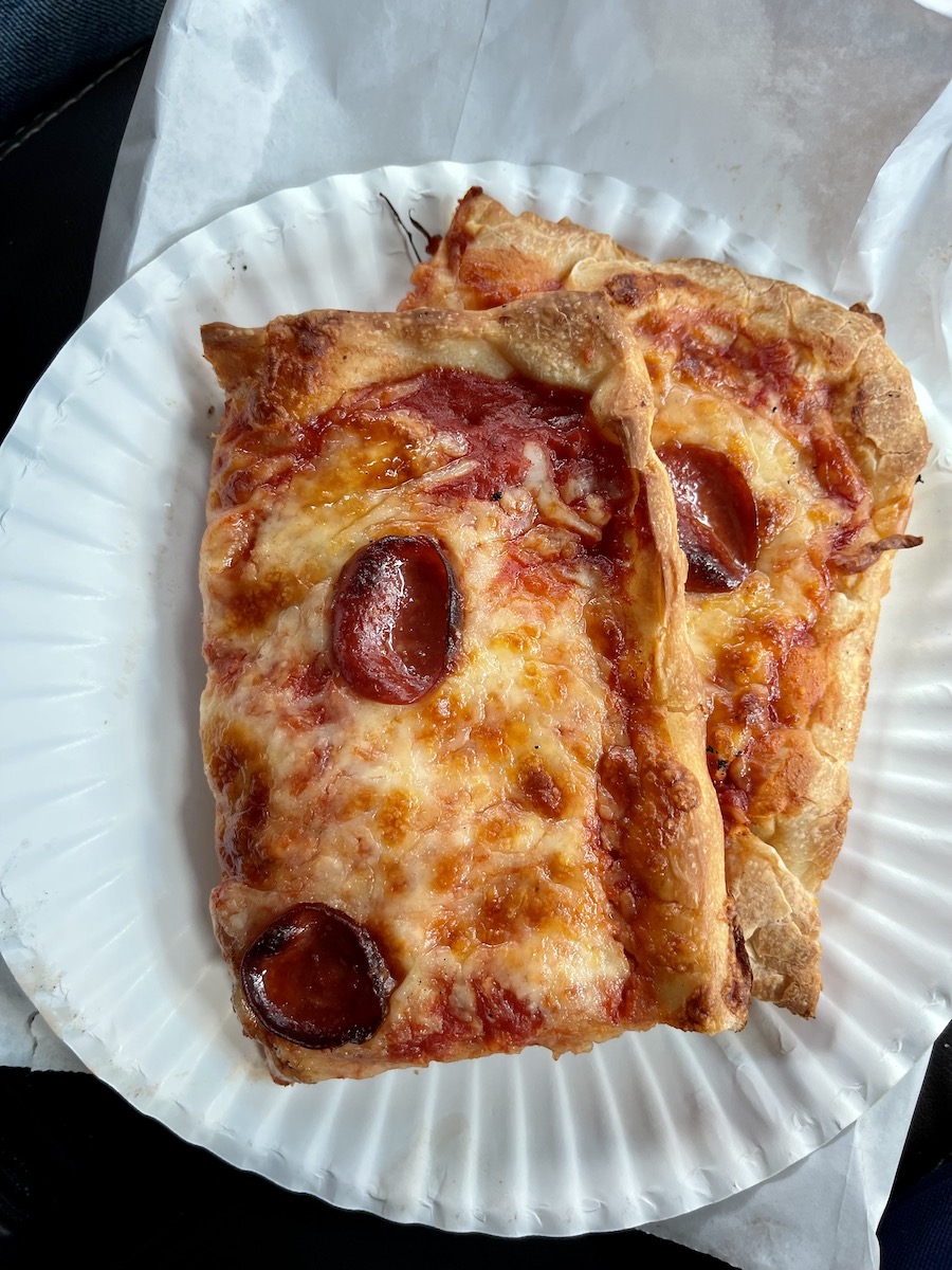 Pizza from Frankie's Donuts in Niagara Falls, New York