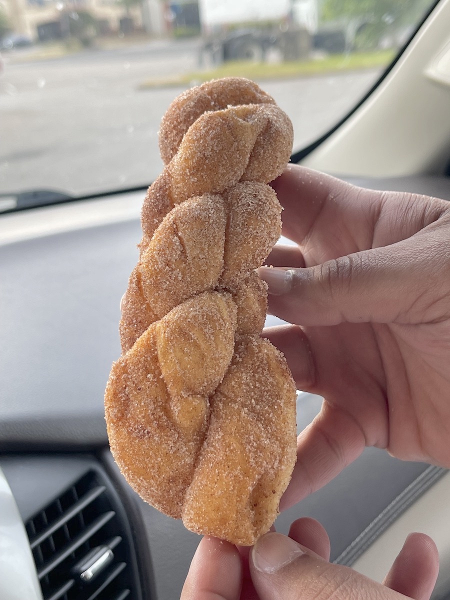 Cinnamon dusted Twisted Donut from Howard's Donuts in Memphis, Tennessee