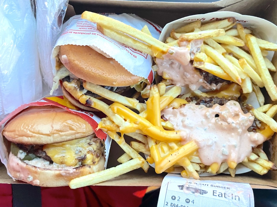 Our full order from the In-N-Out in Houston, Texas