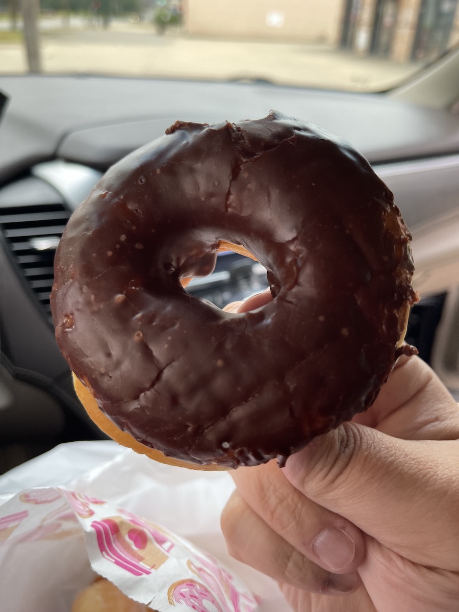 Chocolate Iced Donut from In-N-Out Donuts in Ruston, Louisiana