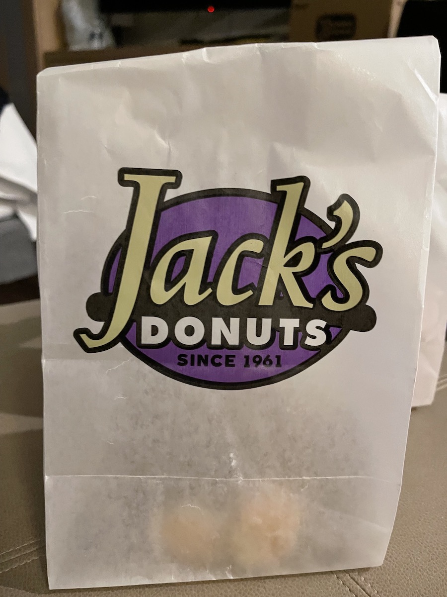 Bag from Jack's Donuts in Carmel, Indiana