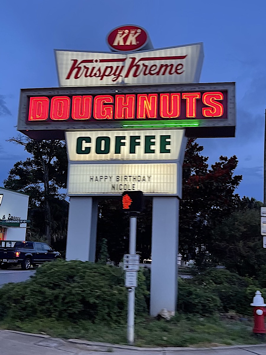 Krispy Kreme Doughnuts Neon Sign in Pensacola, Florida
