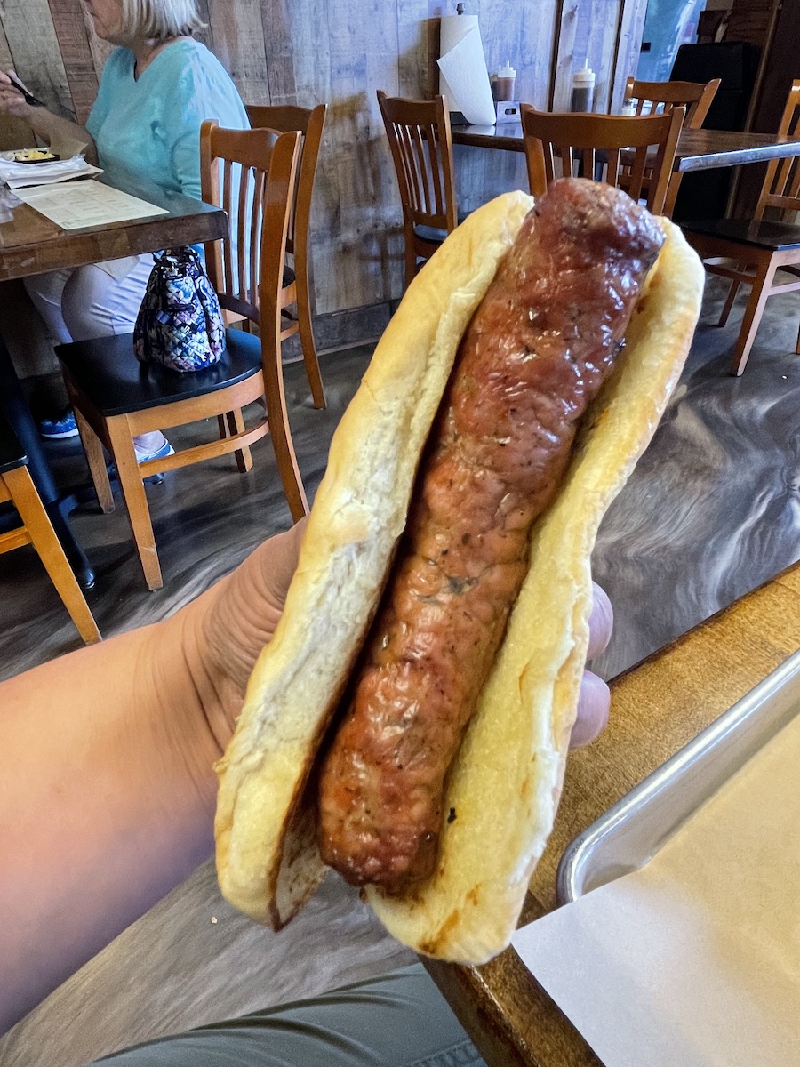 Sausage Sando from Southern Coals Country Style Kitchen in Fayetteville, North Carolina