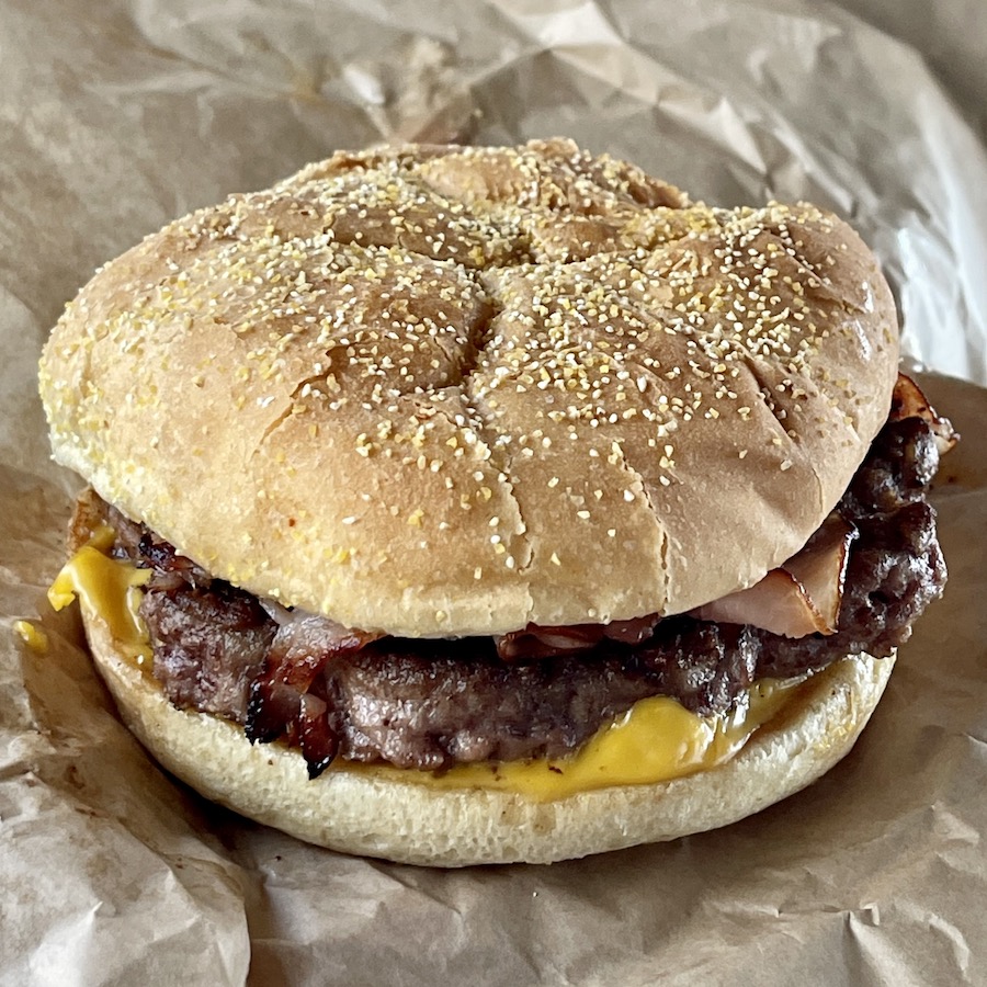 Double R Bar Burger from Roy Rogers Restaurant in Pattersonville Travel Plaza New York
