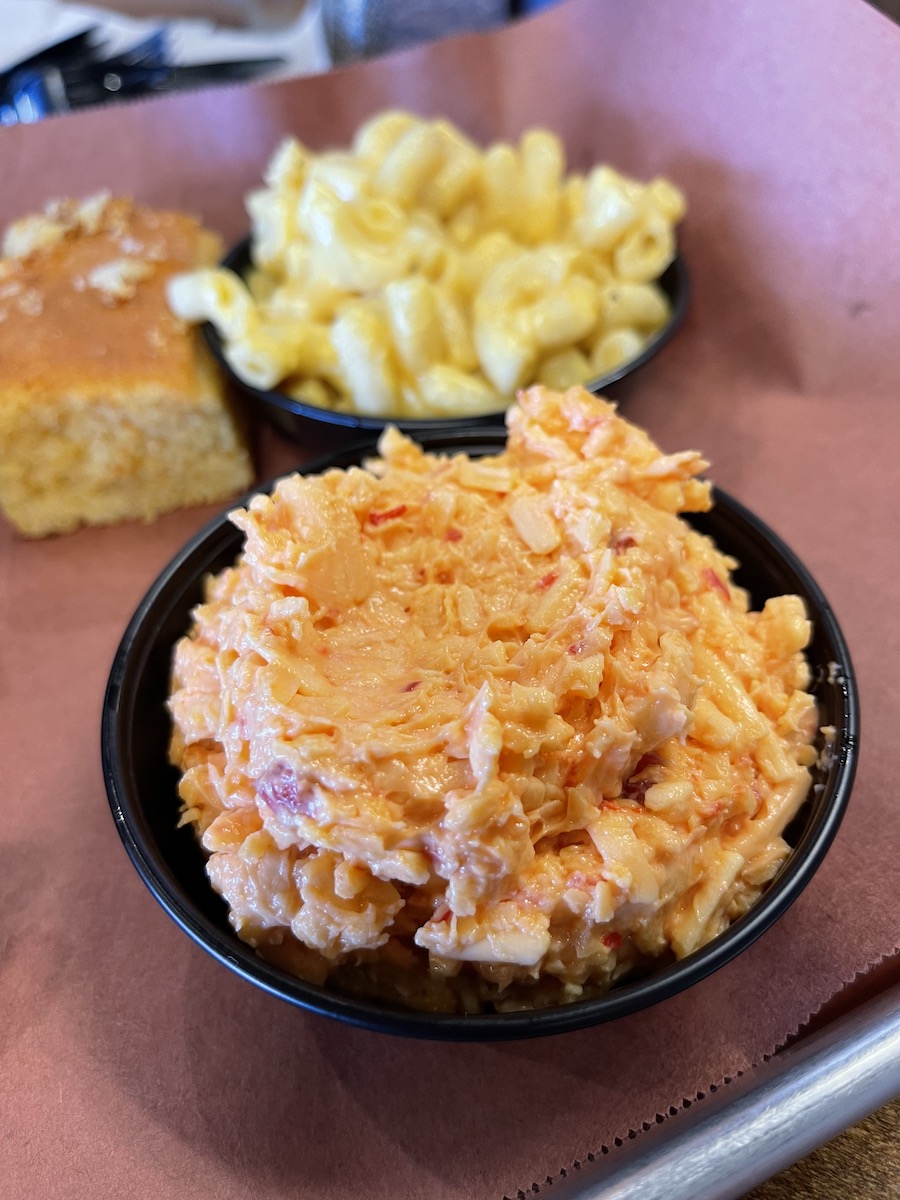 Pimento Cheese, Mac N Cheese & Cornbread from Southern Coals Country Style Kitchen in Fayetteville, North Carolina