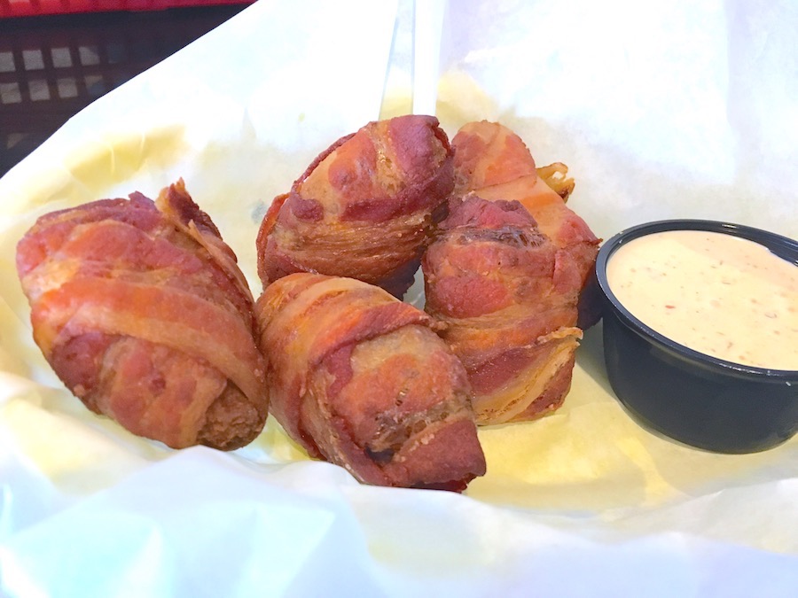 Bacon Wrapped Poppers from Burgers & Suds in Pompano Beach, Florida