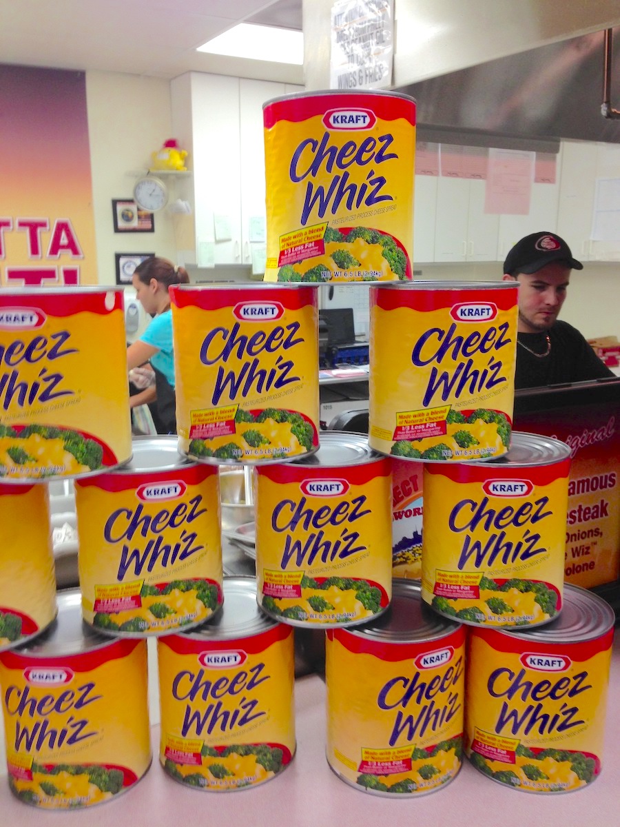 Cans of Cheese Whiz at Direct from Philly in Deerfield Beach, Florida