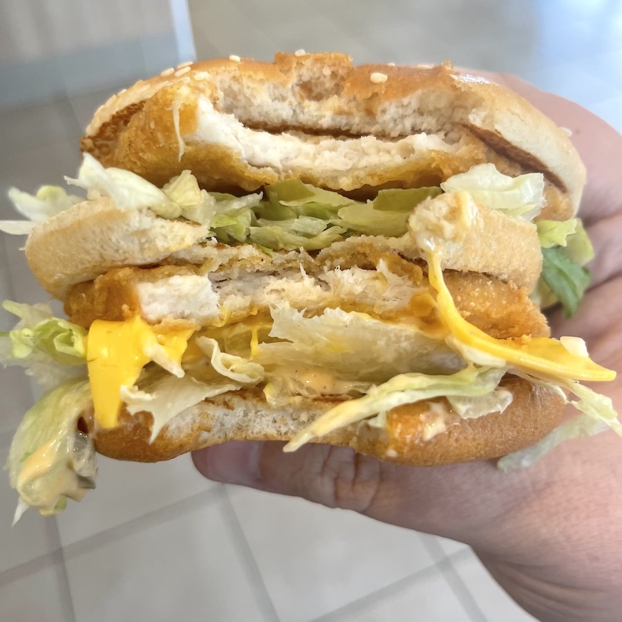 McDonald's Chicken Big Mac after a Big Bite