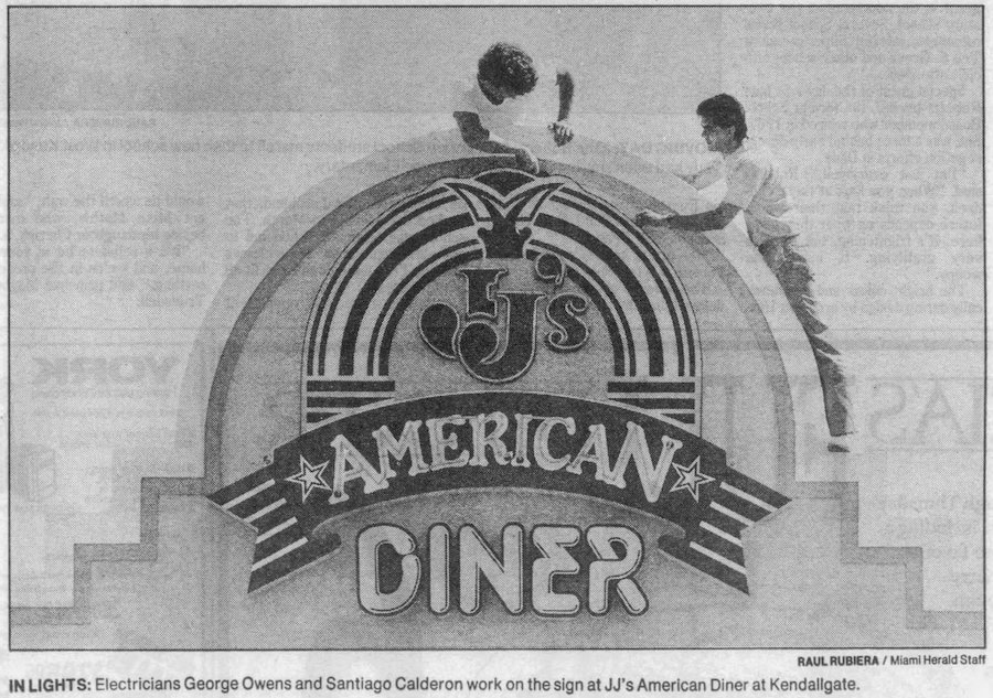 JJ's American Diner in the Miami Herald March 11th, 1990