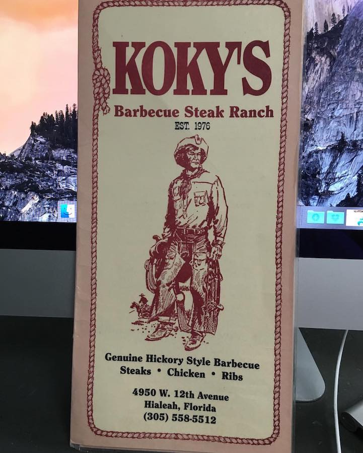Vintage Koky's Menu, part of my Burger Beast Museum collection