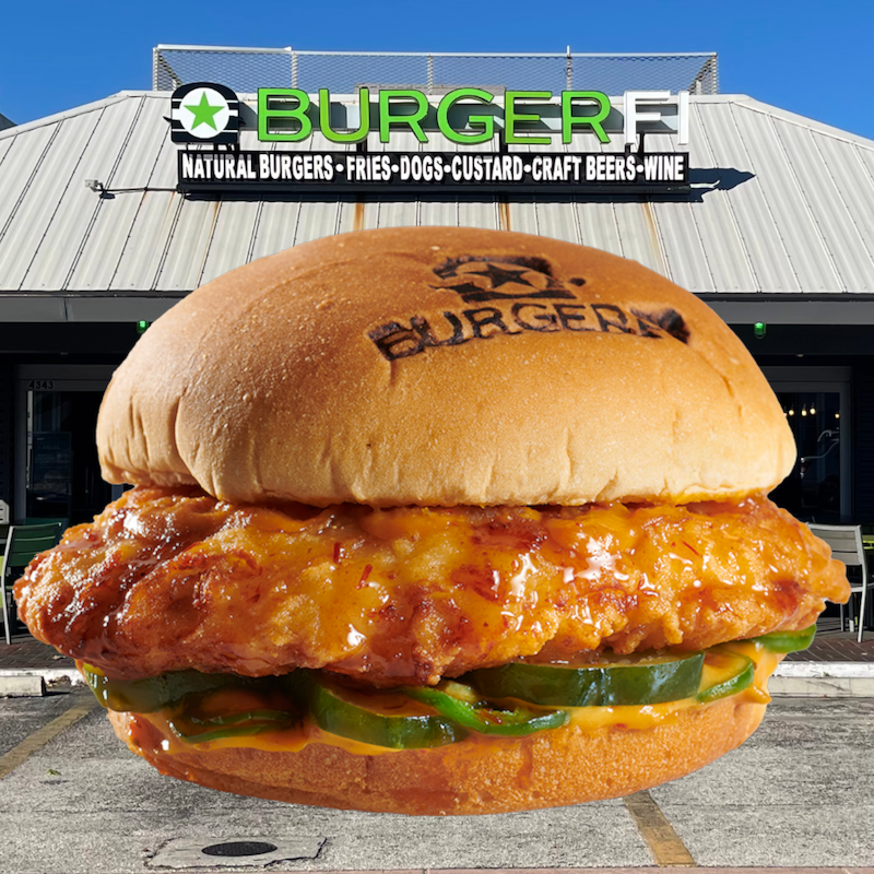 Spicy FI’ed Chicken Sandwich from BurgerFi in Lauderdale by the Sea, Florida