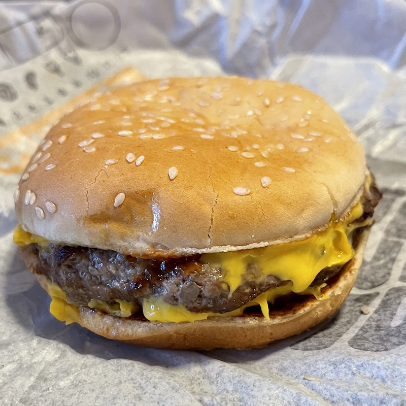 A Double Cheeseburger for Breakfast at Burger King