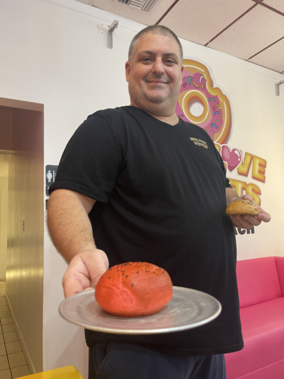 Diego with the Pink Bun from Pink Burgers in Miami Beach, Florida
