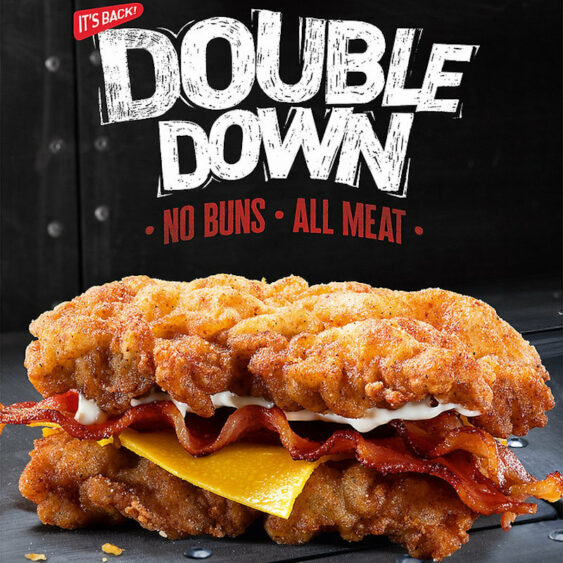 KFC Double Down Chicken Sandwich