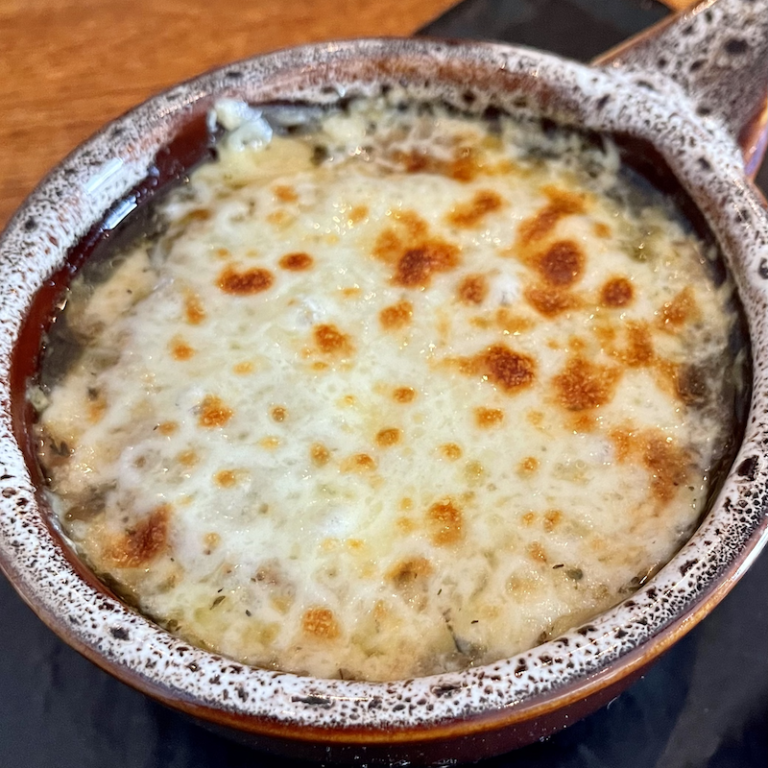 World Famous French Onion Soup at the Belgian Monk in Punta Gorda, Florida