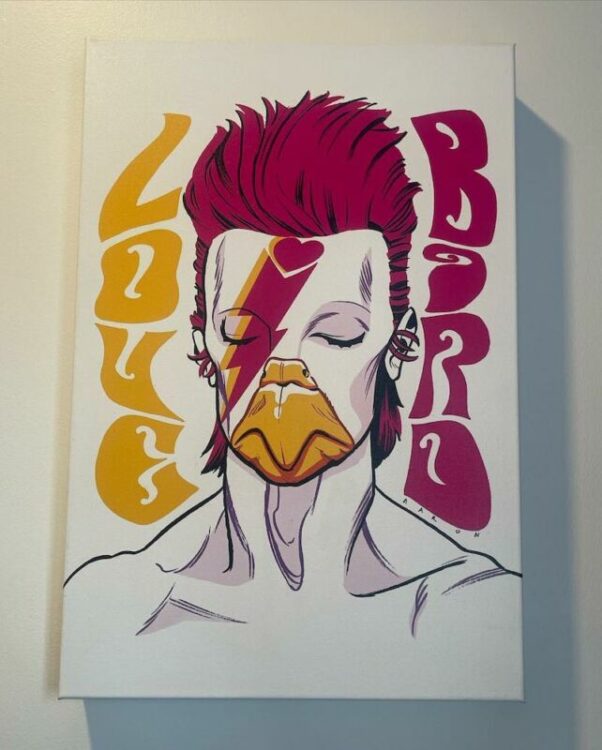 David Bowie inspired Art at LoveBird Almost Famous Chicken in Lakeland, Florida