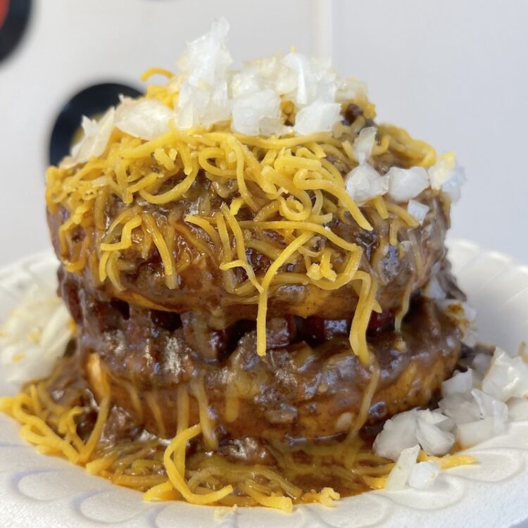 Smothered Chili Dog from Carl's Drive-In in Brentwood, Missouri