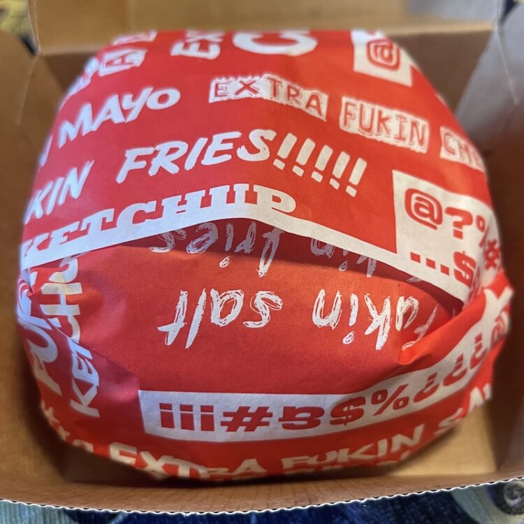 Wrapped Double Cheeseburger from Fukin Burger in Wynwood, Florida