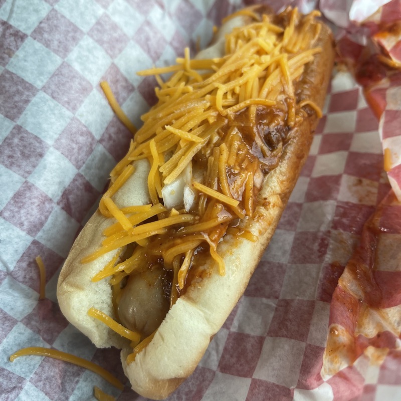 Spanish Dog from Jim's Drive-In in Greenville, Ohio