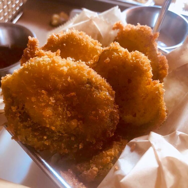 Fried Pickles from Black Market Miami in Downtown Miami, Florida