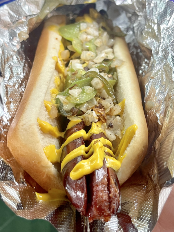 Griddled Sausage from Fatman Hot Dogs in Miami, Florida
