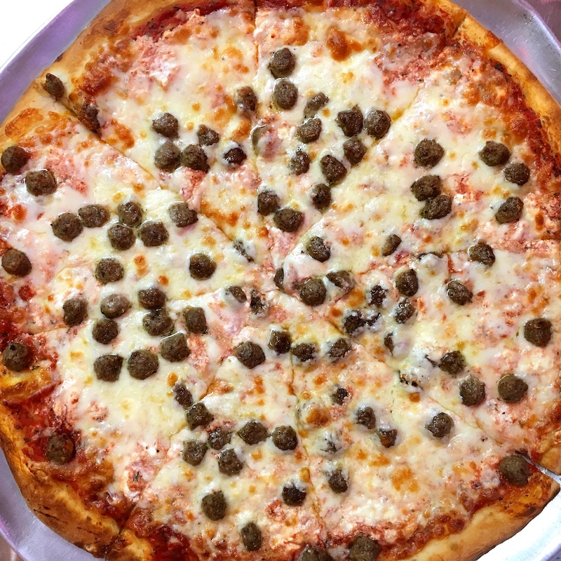 Ground Beef Pizza from Roman's Pizzeria in Miami Springs, Florida