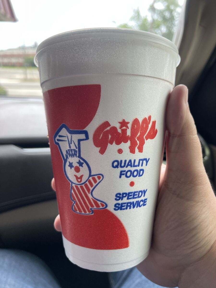 Cup from Griff's Hamburgers in Scott, Louisiana