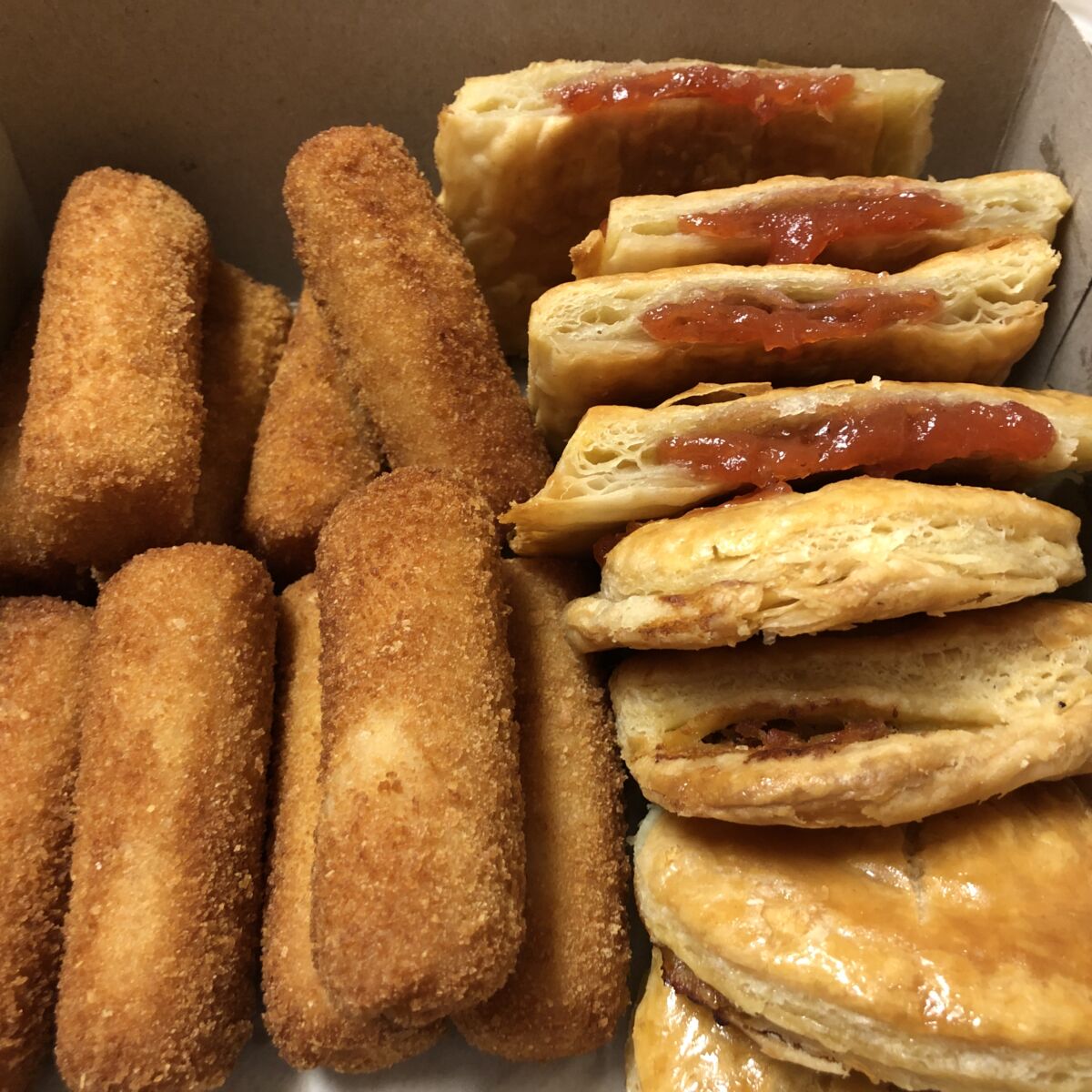 Box of Croquetas and Pastelitos from Party Cake Bakery