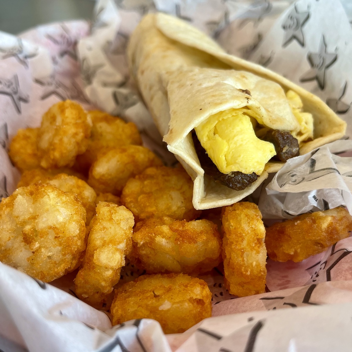Steak Egg Burrito with Hash Rounds from Carl's Jr. in Doral, Florida