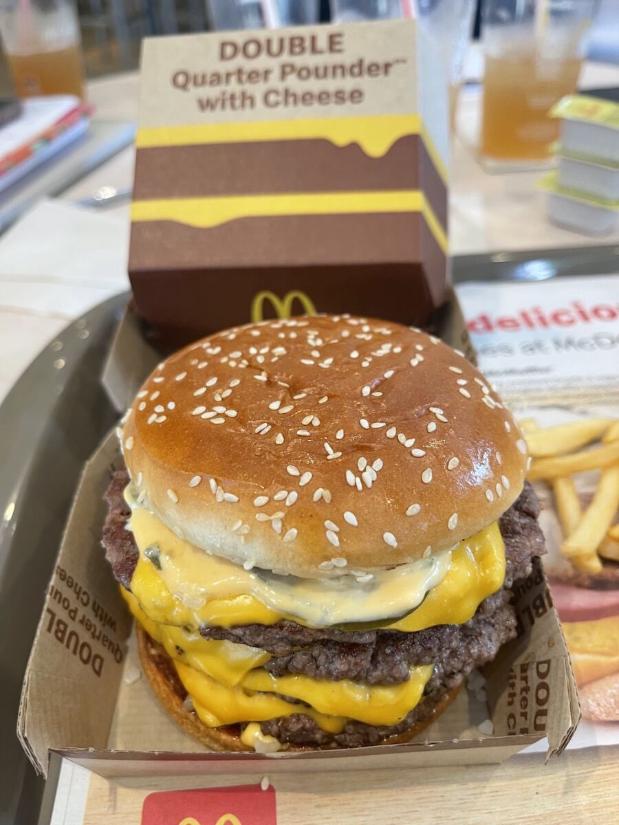 McDonald's Quadruple Quarter Pounder with Cheese in Box