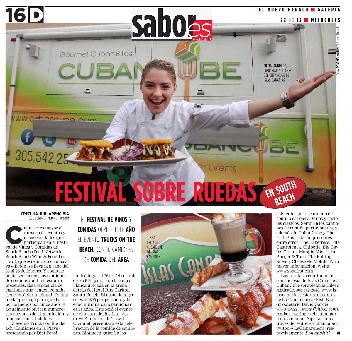 SoBe Food Trucks on the Beach - El Nuevo Herald 2-22-12
