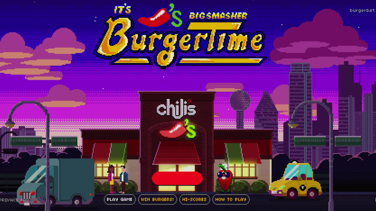 It's Chili's Big Smasher Burgertime Game