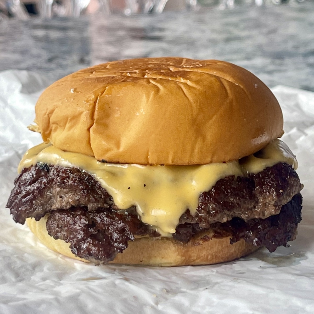 Smash Cheeseburger from PZZA in Boca Raton, Florida