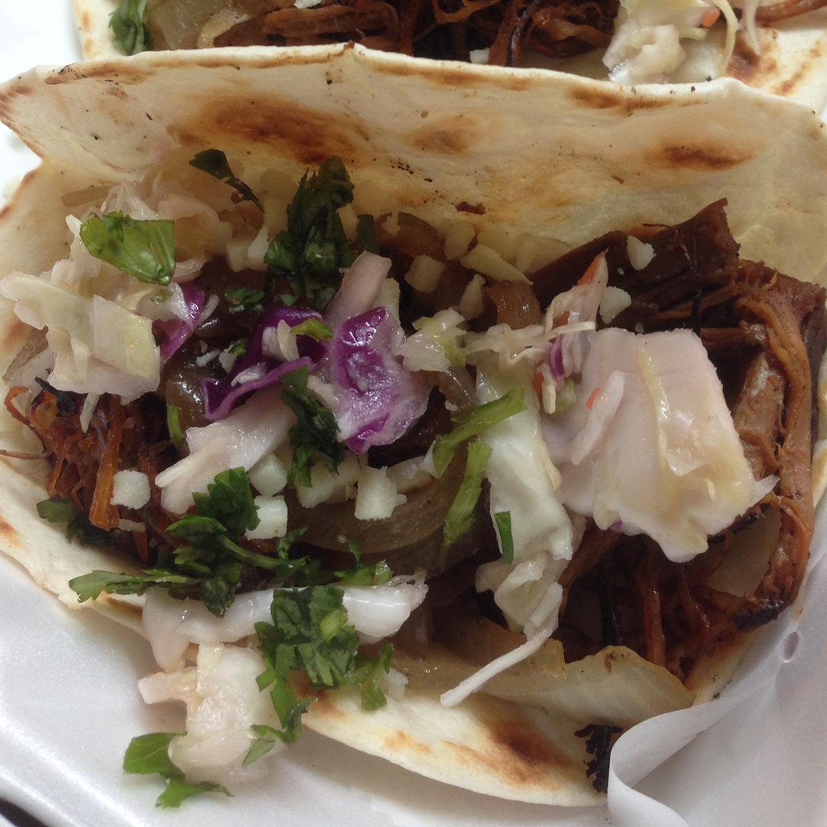 Kings of Racks BBQ Redneck Mexican Tacos with brisket, mozzarella and grilled onions