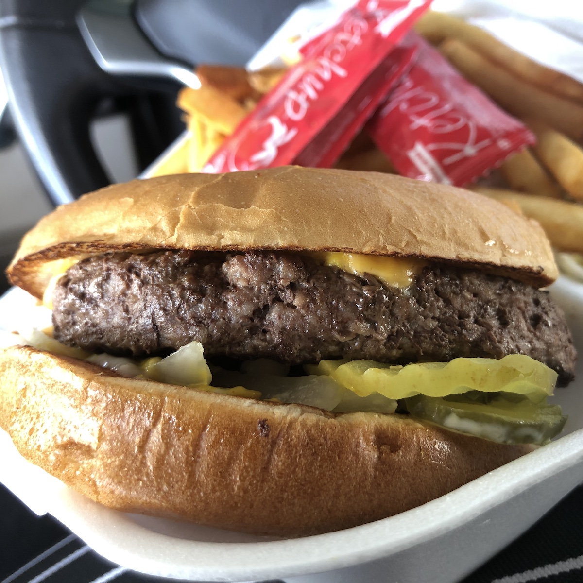 Yellow Jacket Burger from Mike's Drive-In in Bartow, Florida