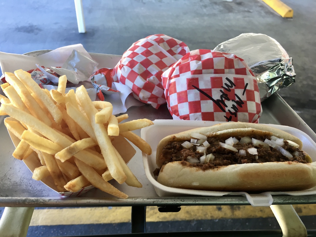 Carhop Tray of Food from Moonlight Drive-In in Titusville, Florida